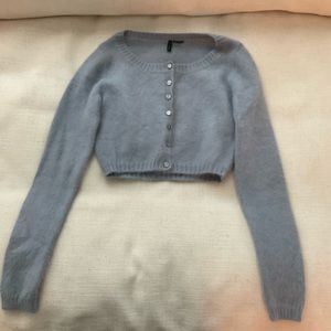 Crop Angora Cruelty-Free Cardigan/ Sweater